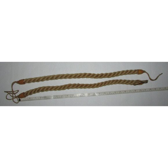 Large Rope and Wood Curtain Tie Backs - Picture 7 of 10